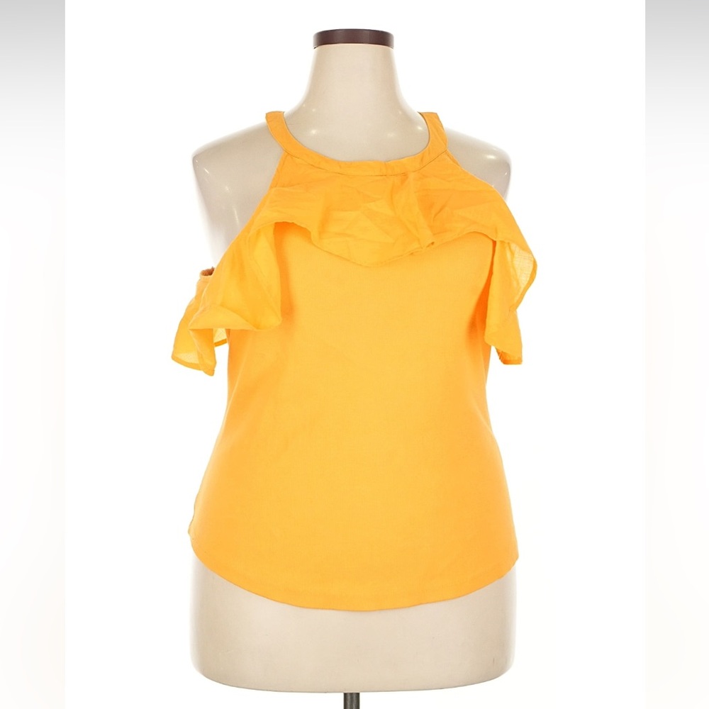 Maeve by Anthropologie Ruffled Rib Halter Tank - Picture 3 of 5